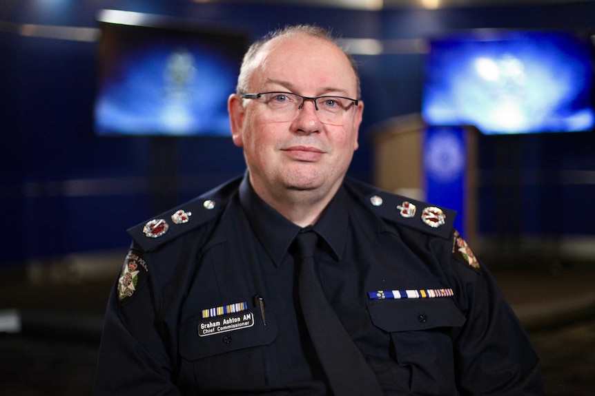 Chief Police Commissioner Graham Ashton at the Victoria Police Centre.