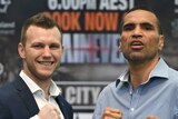 Anthony Mundine and Jeff Horn face off at press conference