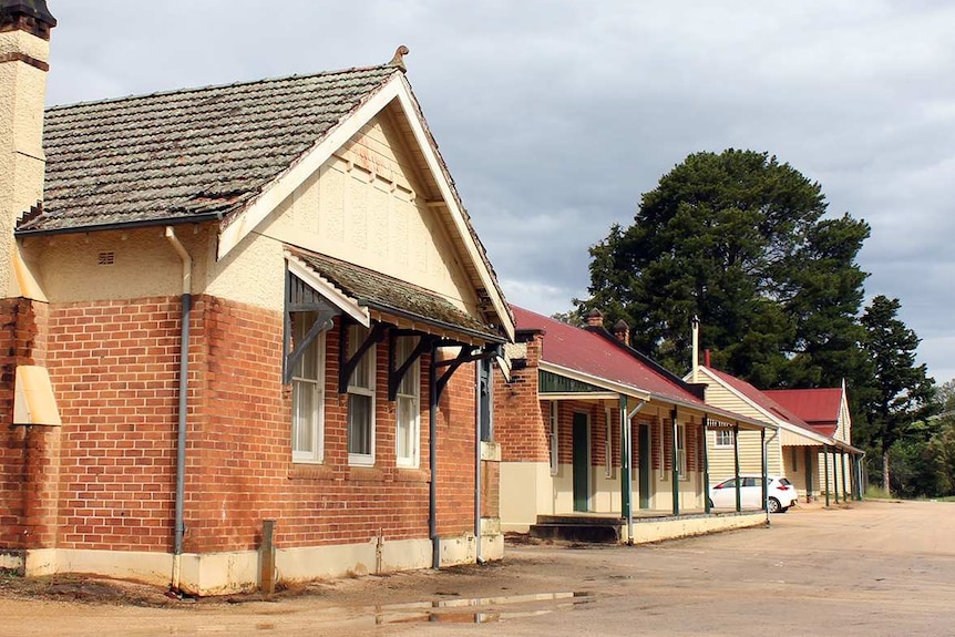 Looking down Kameruka Estate's high street, from the office to the butchers shop, blacksmith, and carpenters workshop.