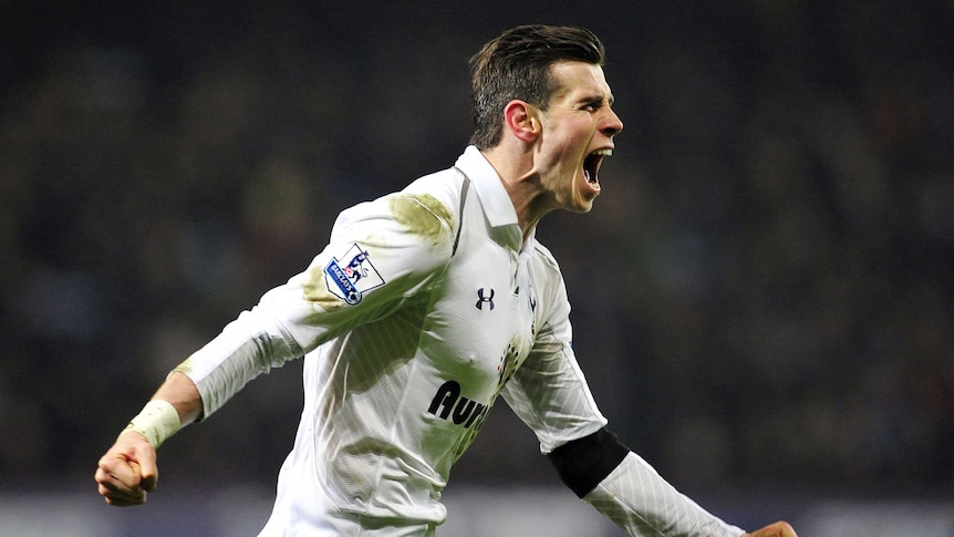 Gareth Bale celebrates last-minute goal