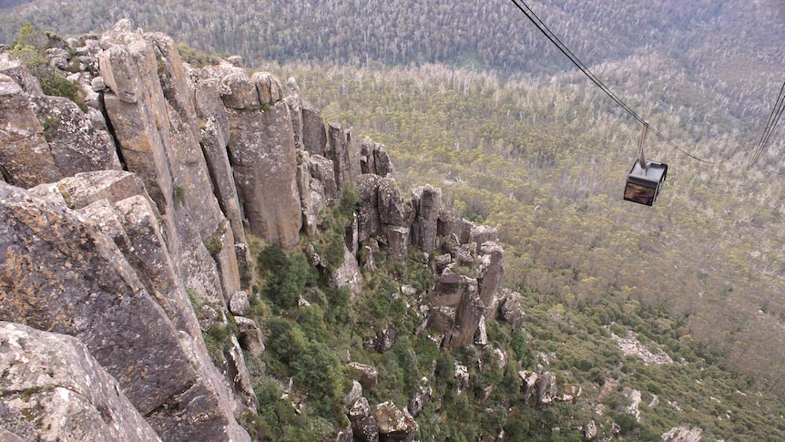 Artist's impression of cable car near Organ Pipes.