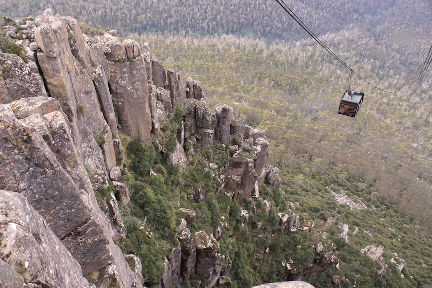 Artist's impression of cable car near Organ Pipes.