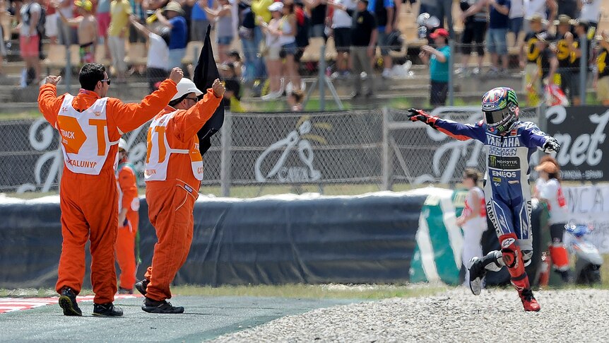 Lorenzo celebrates Catalunya MotoGP win