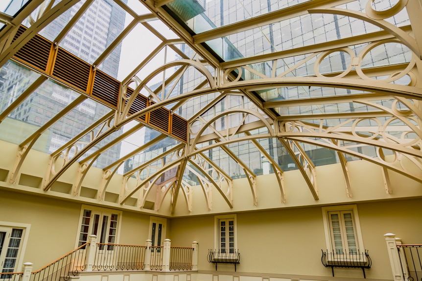 A skylight at an apartment building.