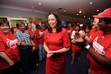 Annastacia Palaszczuk with Labor supporters in Oxley last night.