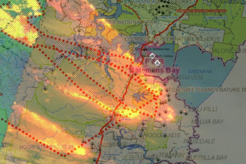 A map of the Clyde Mountain fire spread.