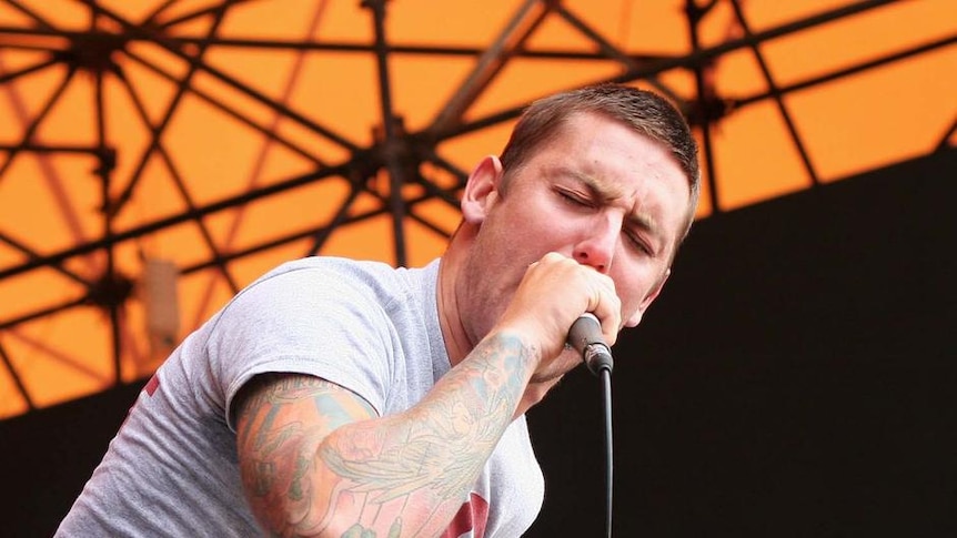 Winston McCall of Parkway Drive performs on stage