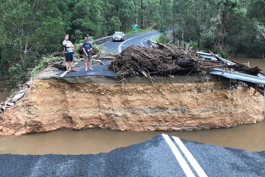 Springbrook's Pine Creek Road has not fared well after getting the heaviest falls from ex Cyclone Debbie.