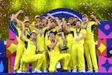Australia celebrate winning the Men's Cricket World Cup.