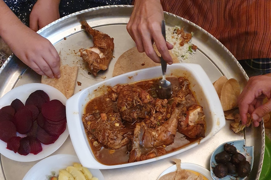 Another rule of eating with your hands in most eastern countries is to eat with the right hand only. (Photo Credit: Arwa Tayabbi) 