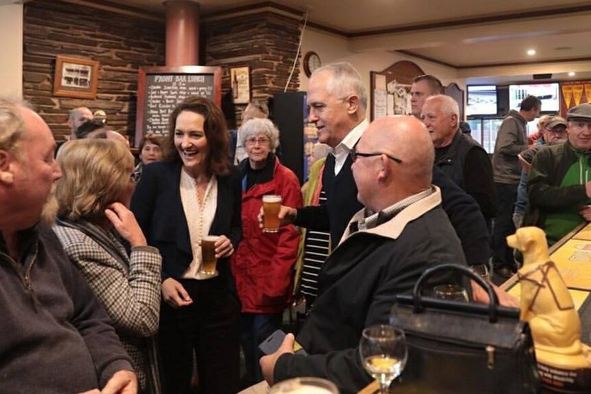 Liberal candidate for Mayo Georgina Downer with Prime Minister Malcolm Turnbull.