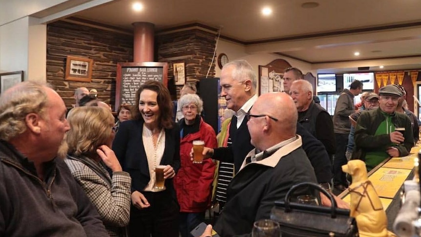 Liberal candidate for Mayo Georgina Downer with Prime Minister Malcolm Turnbull.