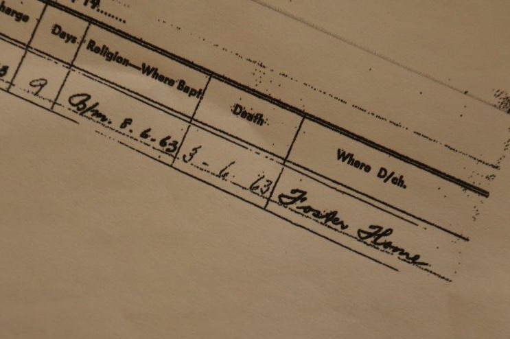 Brenda Coughlan's delivery form from St Joseph's Foundling Hospital recorded her as having died in 1963