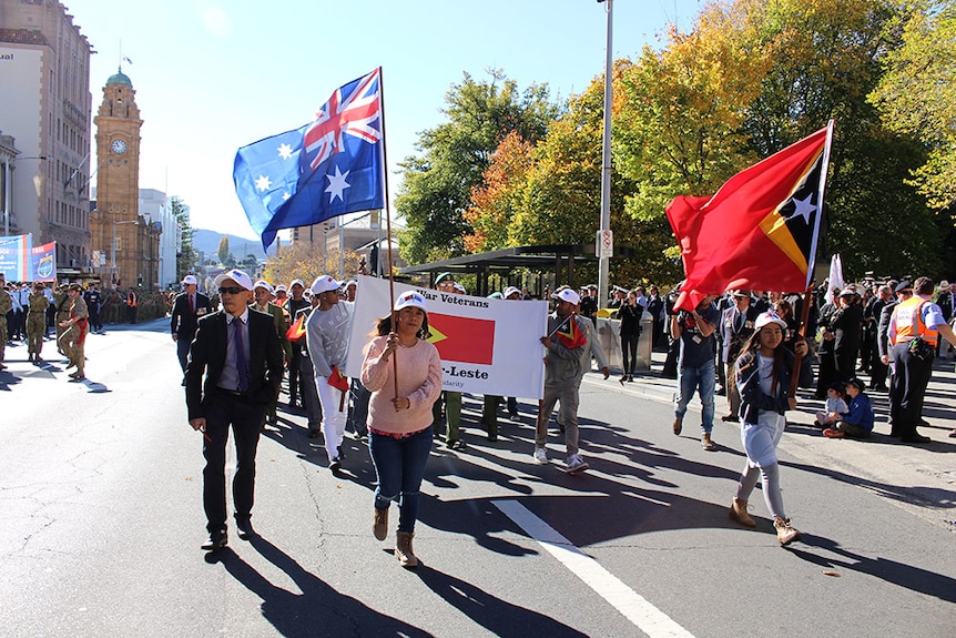 East Timor veterans march in Hobart
