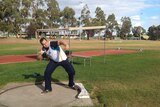 Paralympian Todd Hodgetts about to throw a shot-put