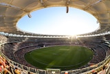 A general view of Perth Stadium during a 2019 BBL match.