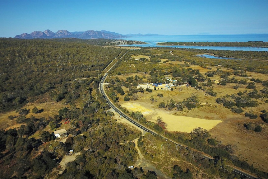 The eco-tourism business called Freycinet Resort is nestled in busland