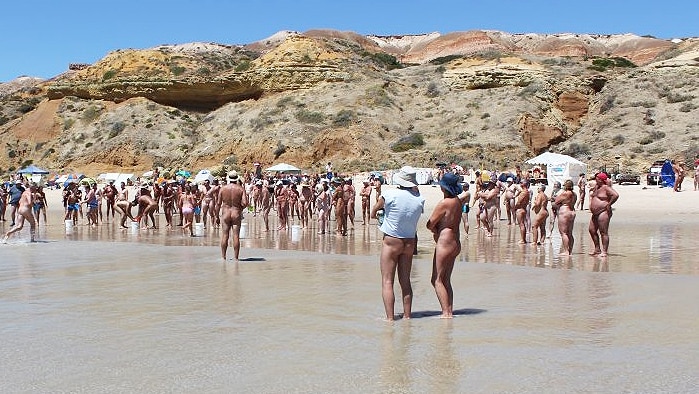 Couple nude beach Desire Riviera