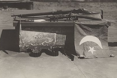 Turkish flag and rifles in Broken Hill attack