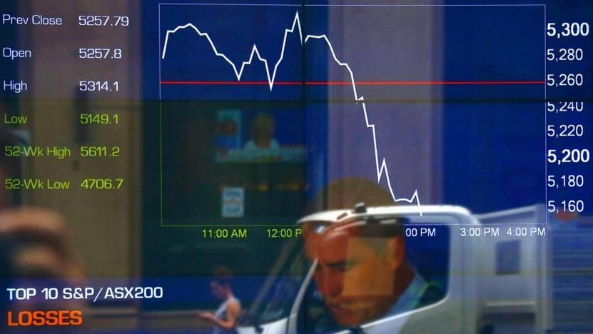 Image of the ASX board on a bad day with reflections of investors