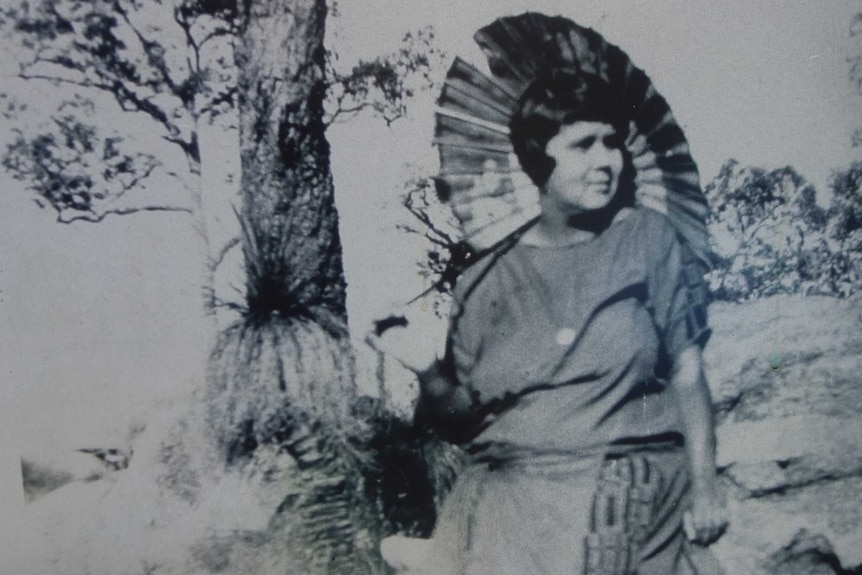 Jessie Smith with a parasol, c. 1925. This photograph was taken by Steve Kinnane's grandfather while the pair were courting.