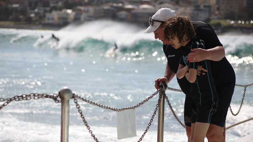 Tracey Ayton with Little Hero swimmer Manu Lindhlom, 10