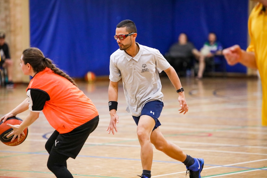 Andres Guzman on court at the Special Olympics in Perth