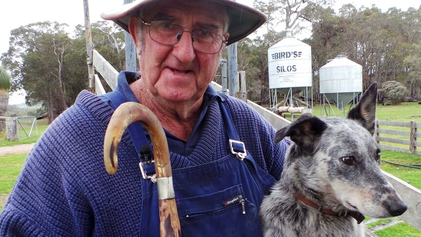Working dog breeder Tony Doyle with champion canine Sugar.
