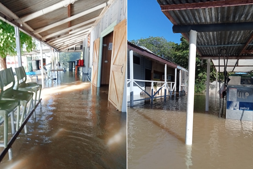Floodwater inside an outback pub