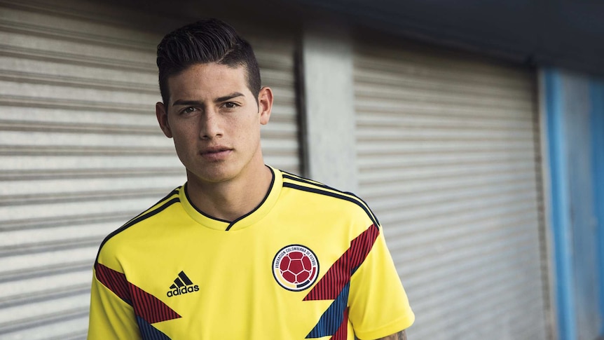 James Rodriguez in Colombia's World Cup kit