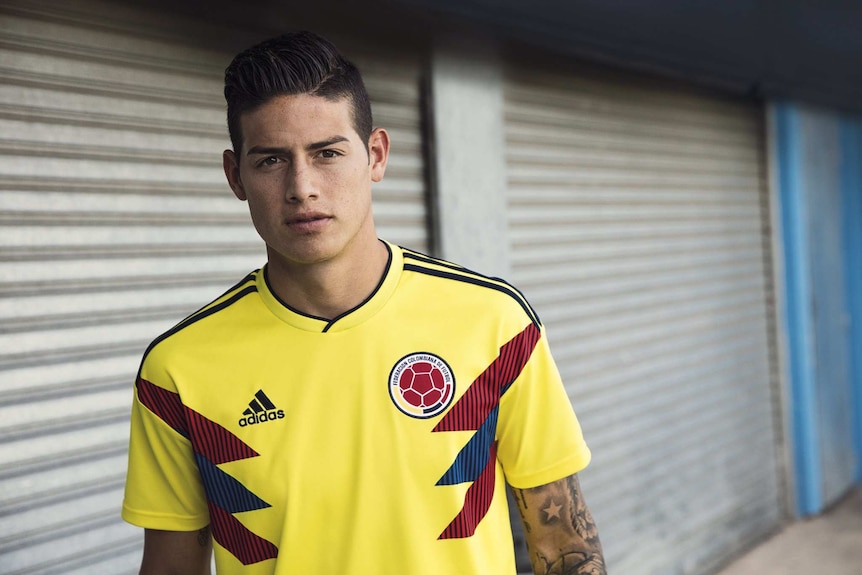 James Rodriguez in Colombia's World Cup kit