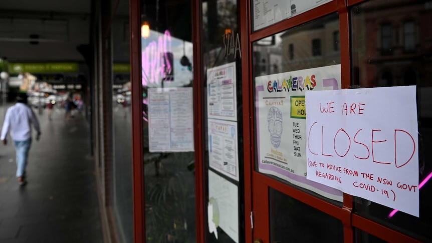 Signage at a restaurant now closed on King Street in Newtown in Sydney.