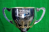 The winners cup on display at the new Women's AFL league in Melbourne on February 1, 2017.