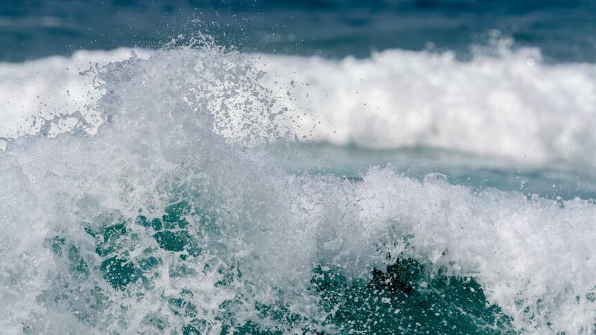 A close up of ocean foam.