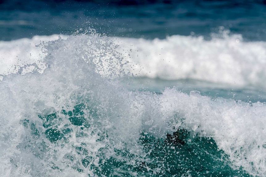 A close up of ocean foam.