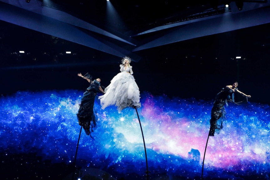 Kate Miller-Heidke performs her Eurovision entry Zero Gravity.