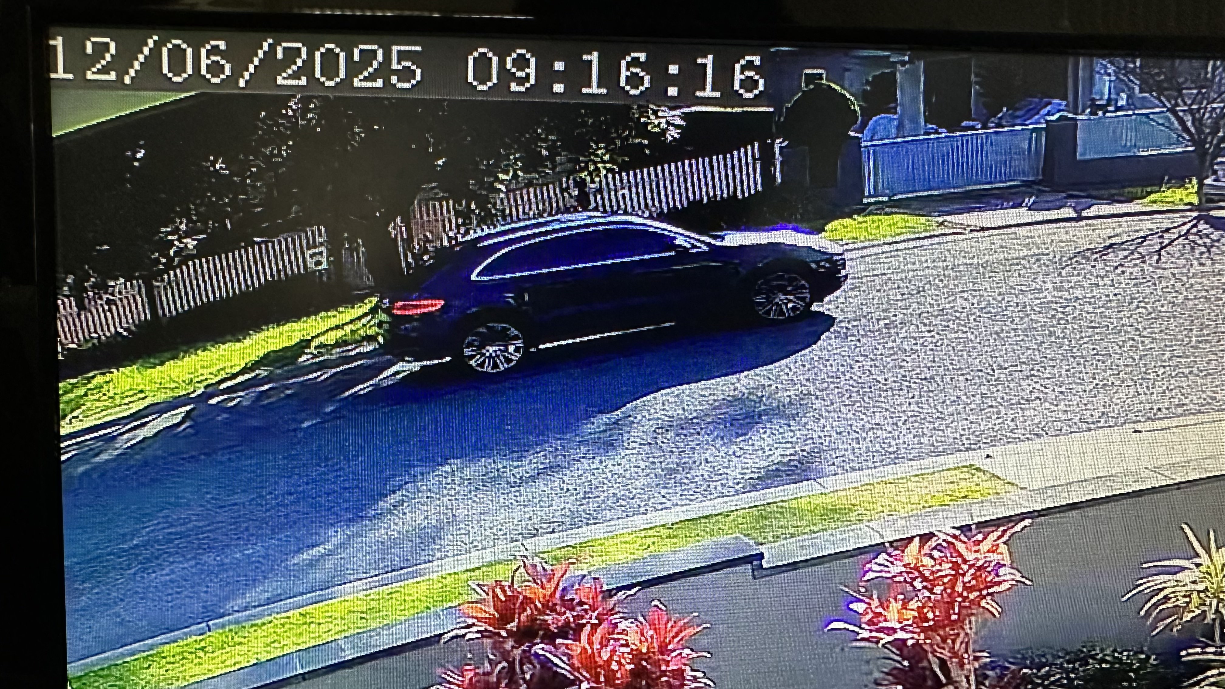 CCTV de um carro em fuga