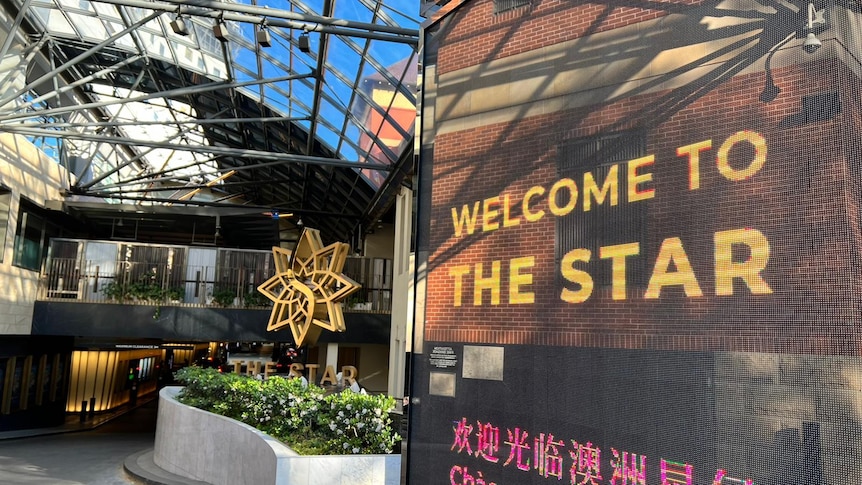 A display screen that says 'Welcome to The Star' outside a building.