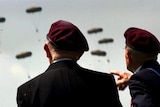 Veterans watch parachute drop