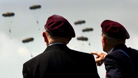 Veterans watch parachute drop
