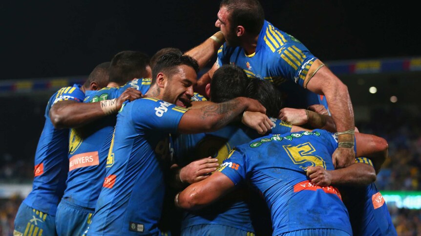 Eels celebrate big win over Manly