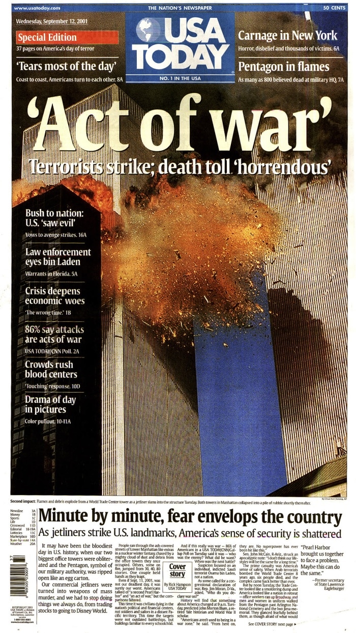 September 11 Newspaper front pages from the following day ABC News