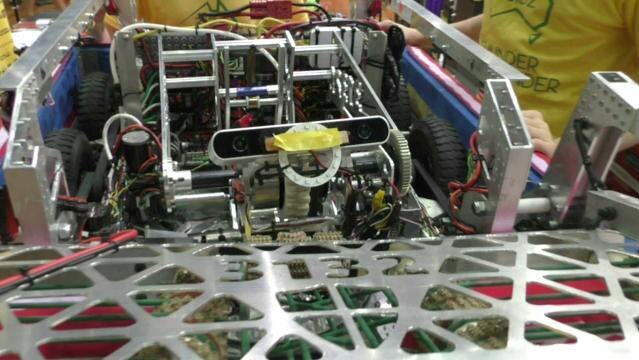 View inside robotic machine