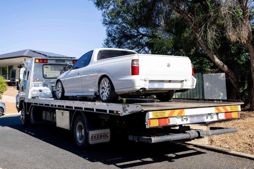 Holden ute on towtruck