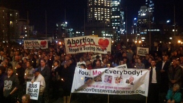 Pro-life supporters at rally