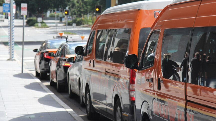 A taxi rank in Brisbane's CBD in June 2018.