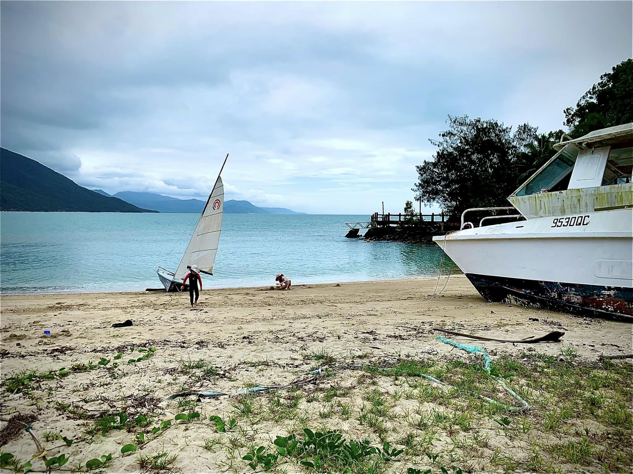 scene from an abandoned tropical island.