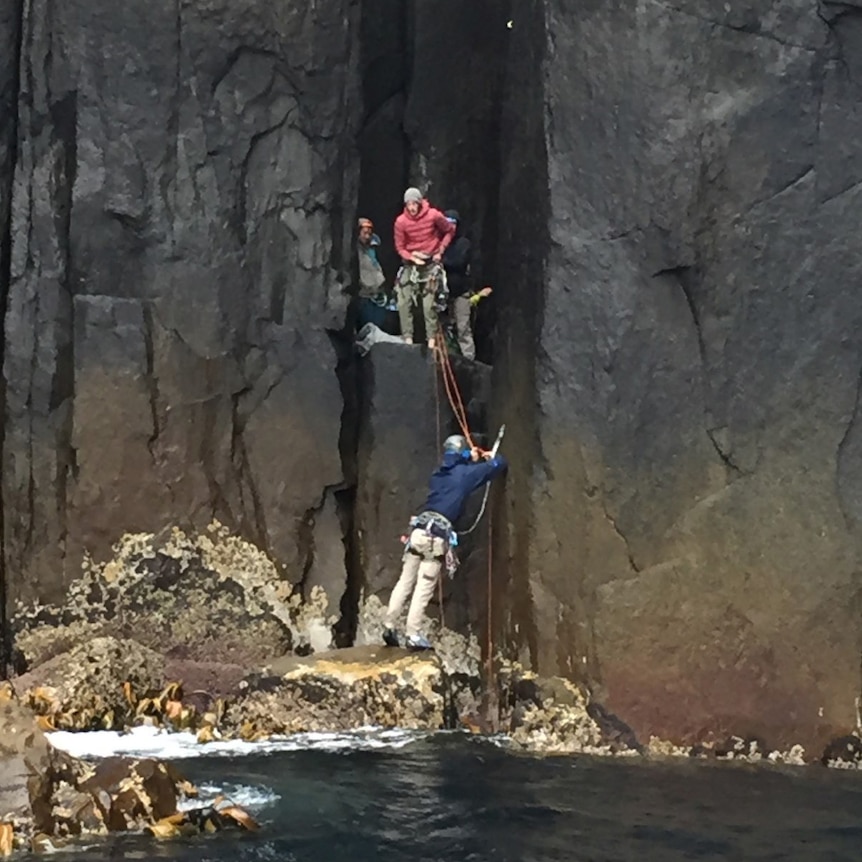 Climbers being rescued from the base of The Candlestick