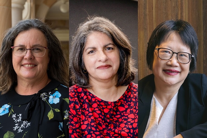 Geologist Alice Clark, data science expert Shazia Sadiq and chemical engineer Vicki Chen