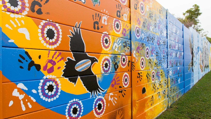 An Aboriginal mural.